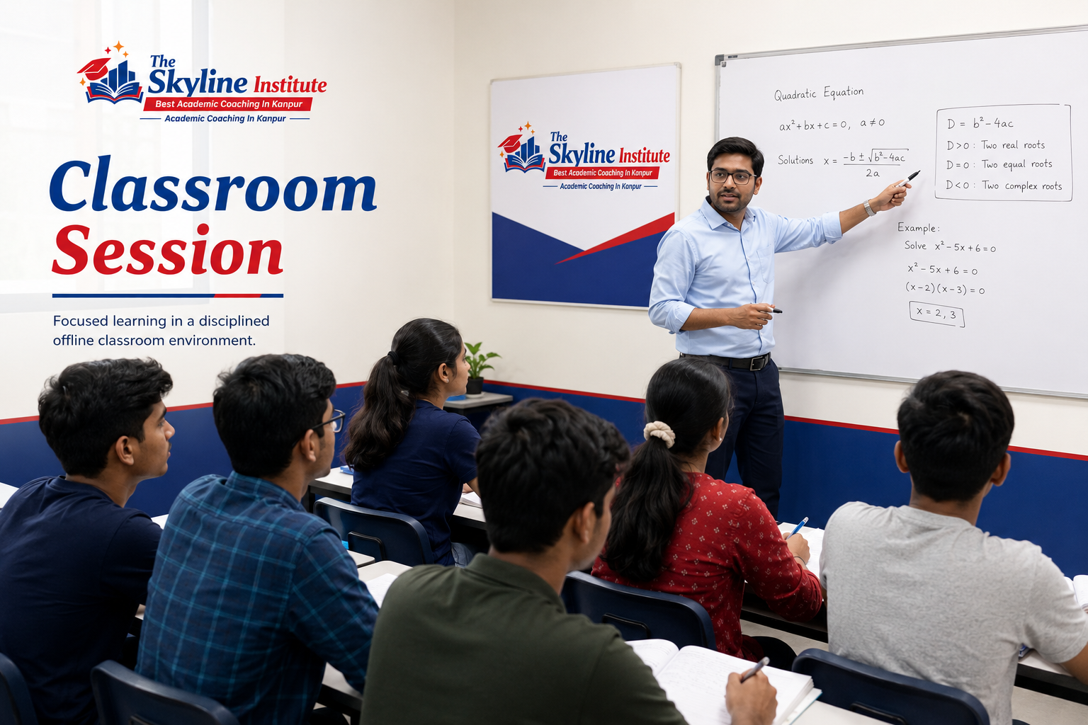 Students attending offline classroom coaching